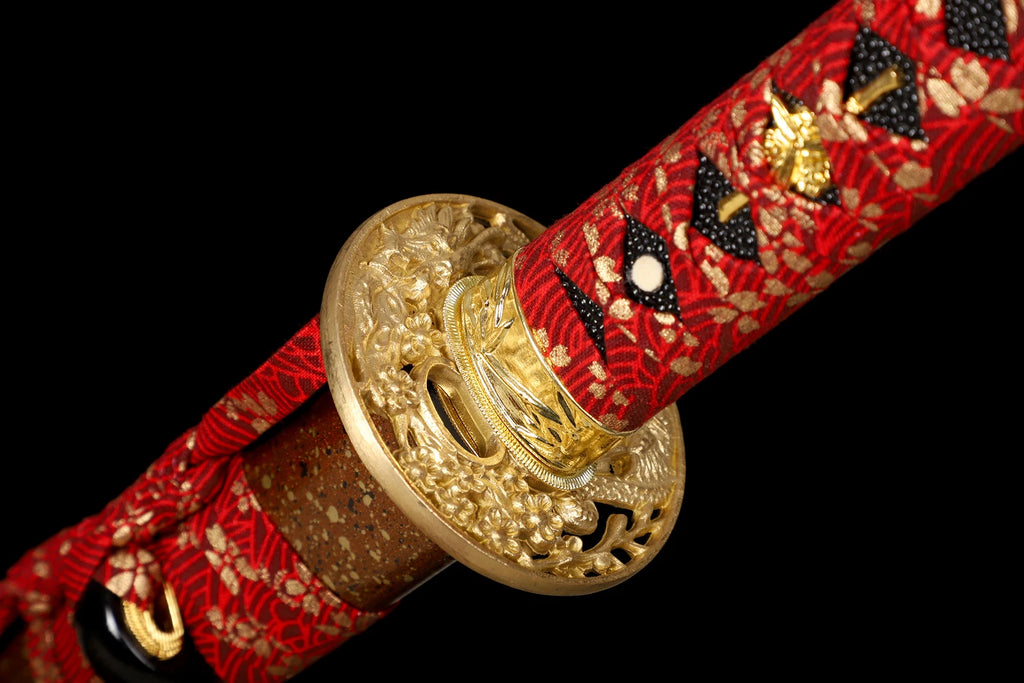 The Gilded Shogun: Hand-Forged 1095 High Carbon Gold Blade Katana