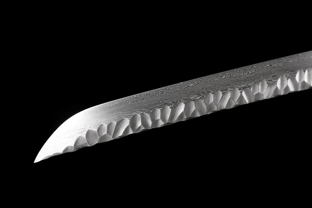 The Azure Gale: Hand-Forged Damascus Folded Steel Samurai Katana