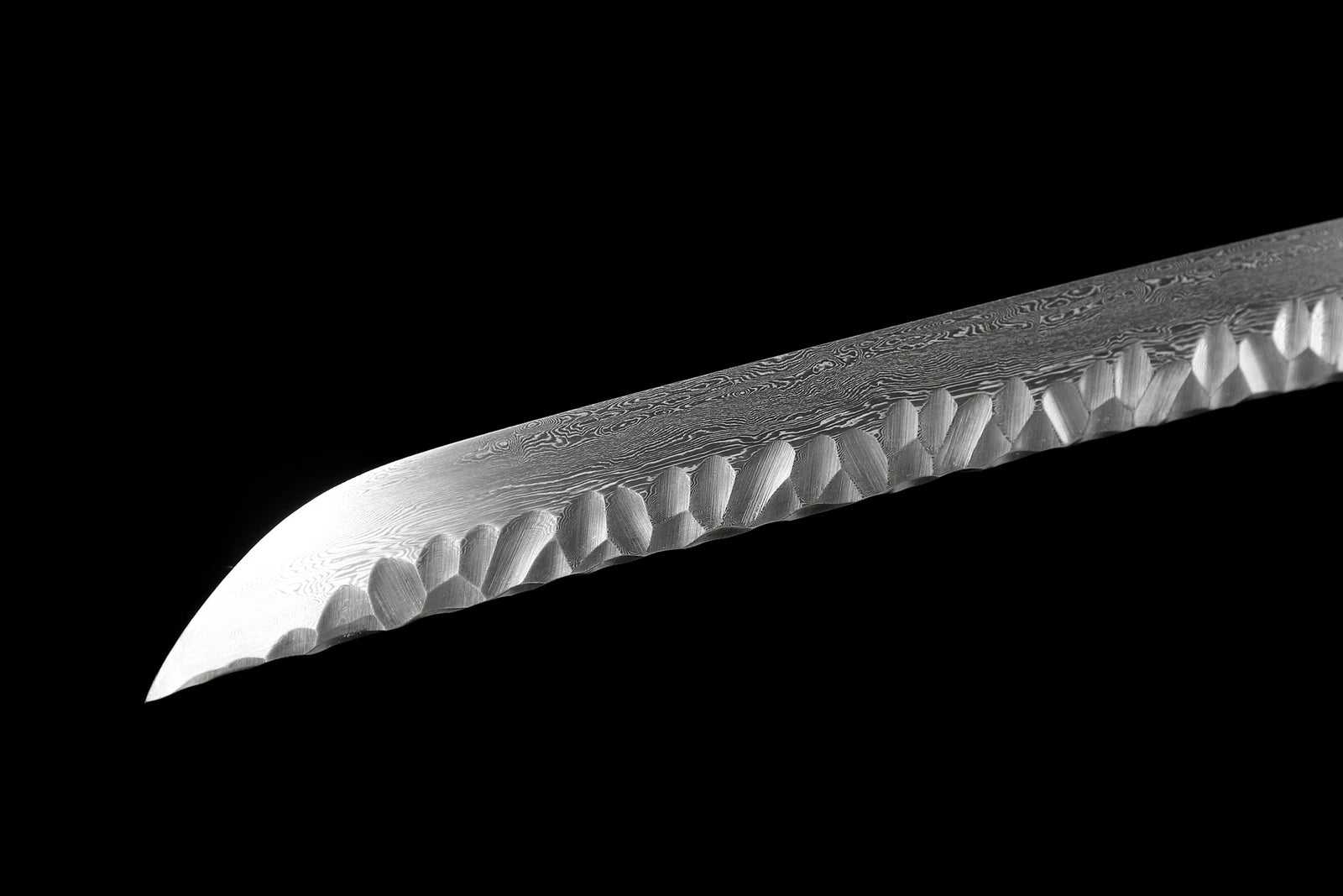 The Azure Gale: Hand-Forged Damascus Folded Steel Samurai Katana