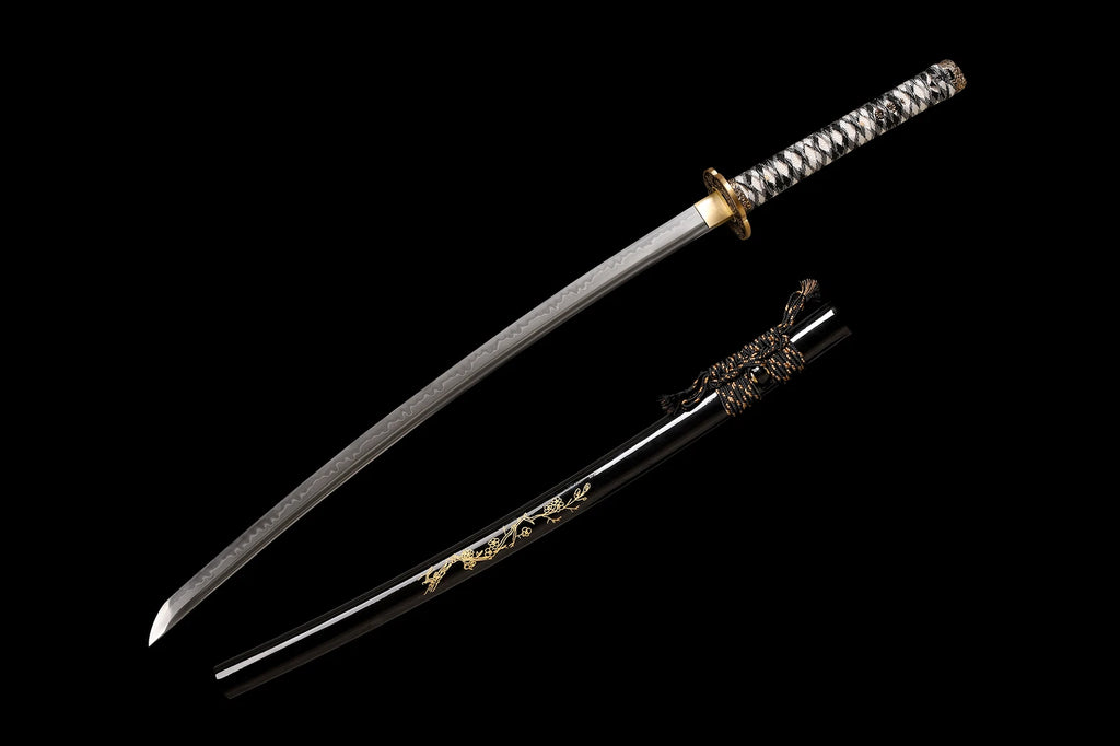 The Crimson Blossom: Clay-Tempered Choji Hamon Samurai Katana